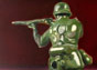 Rear View of Army Man with Rifle